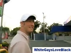 Interracial sex loving black guy wants white cock outdoors