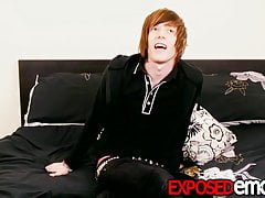 Twink masturbates while fucking his tight asshole with dildo