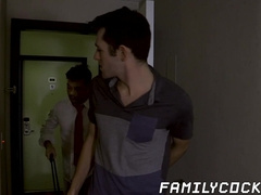 Secret sex between daddy and twink stepson raw and bareback