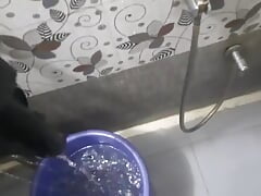 Hot Boy Masterbating in the Bathroom During Washing Clothes Nakedly
