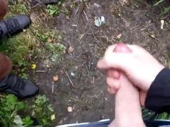 2 guys wanking down the woods25