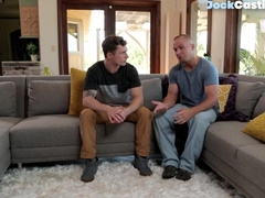 Casting studs having anal sex on couch after rimjob