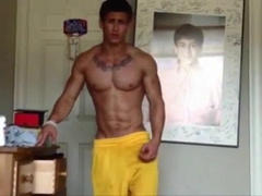 Bulky Hairy man Faps on Web cam