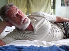 Hairy dad Mrhairygardener enjoys a solo jerk-off session and relishes in his cum