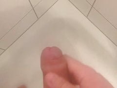 Quick jerk off in the shower before working