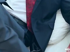 Wearing suit desires raw sex