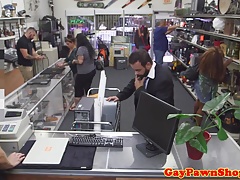 Bearded pawner fucking broker in his ass