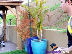 Deviant homo is roughly fucked by an inked bearded jock