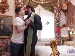 Staghomme Hung sexy priest Scott Carter screws young twink bareback