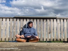 wank my big gay cock outdoor in public