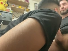 Giving my acquaintance a deep throat blowjob until he finishes