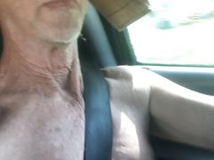 Driving naked with my cock vibrate on