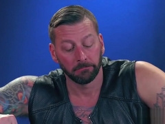 Studs bounce up and down with feets inside their asses