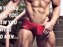 Gay-threesome, big-dick, bulge