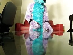 Guy in Murrsuit Paws Off onto a Table