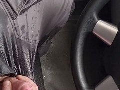 Back of van, men pissing, gay car