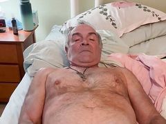 Wish you could join me in bed and play with my big cock