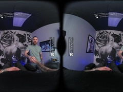 VRB Homosexual bang in tat store with Zak Bishop in VR Porno