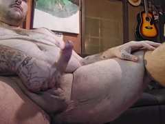 Fapping off my uncircumcised fuckpole completing with lots of jizz