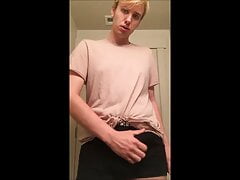 Blonde twink cums & Shows off tight hole