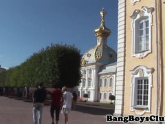 Outdoor europeans assfingering and masturbating