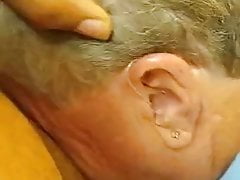 Older daddy on his knees sucking dick