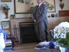 Gay old mature grandpa sucking the other grandpa's cock 3