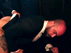 Classy men share intimate oral moments in a steady mix