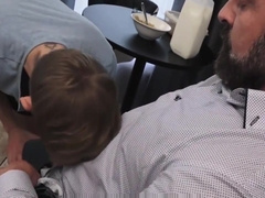 Bear Step Dad Fucks Twink Step Son After Losing His Job