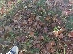 Masturbating in backyard