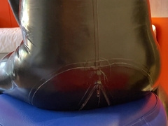 My spandex catsuit with buttfuck and shaft love glove faux-cock