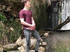 Hot Hunk Jerking his Big Dick (23cm) in Public Place near the Dam&#x2F;Boy