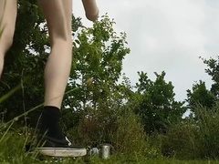 Fucking My Destroyed Cunt Outdoors