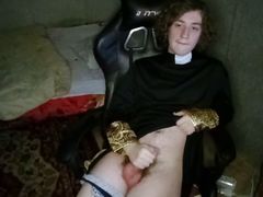 POV: Curly cute gay priest dominates you and then masturbates you and offers to eat your cum afterwards