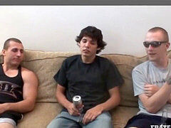 Frat dude Jacob Marteny gets a wild oral job and enjoys gay anal pounding