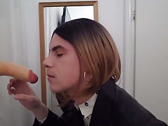 Sucking my dildo