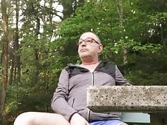 Quick Milking in Adidas Shorts in Front of Campers - Hamburg