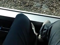 Male airport public piss and cum