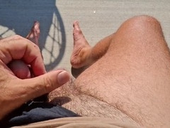 Jerking off petite dick up close