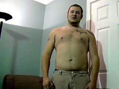 obese Bubba loves to wank his tiny cock when he is alone