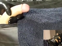 F-Machine wanking, bondage bag cumming