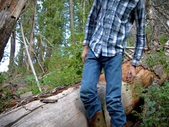 Hunk In Wilderness Wanks His Own Big Dick And Wanks Out Big Cumshot Onto A Fallen Tree. 13 Min