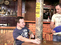 heterosexual bartender rides his first homosexual prick