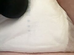 18+ trying to edge with diaper and strong vibrator do not cum