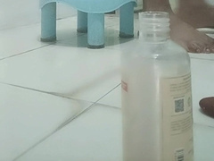 A web cam in shower,monstrous hips gay-for-pay stud caught bathing naked