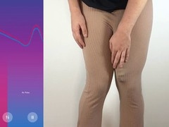 Massive cock delivers hands-free cumshot in trousers