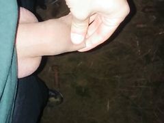 Foreskin filling with piss like ballon - night forest uncut piss