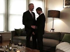 Rich guys socialize and then have anal sex