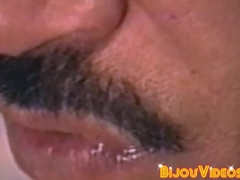 Handsome classic gay wanking off hairy cock and spraying cum