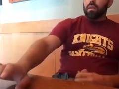 Bearded Bro Public Jerk Off in A Coffee Shop